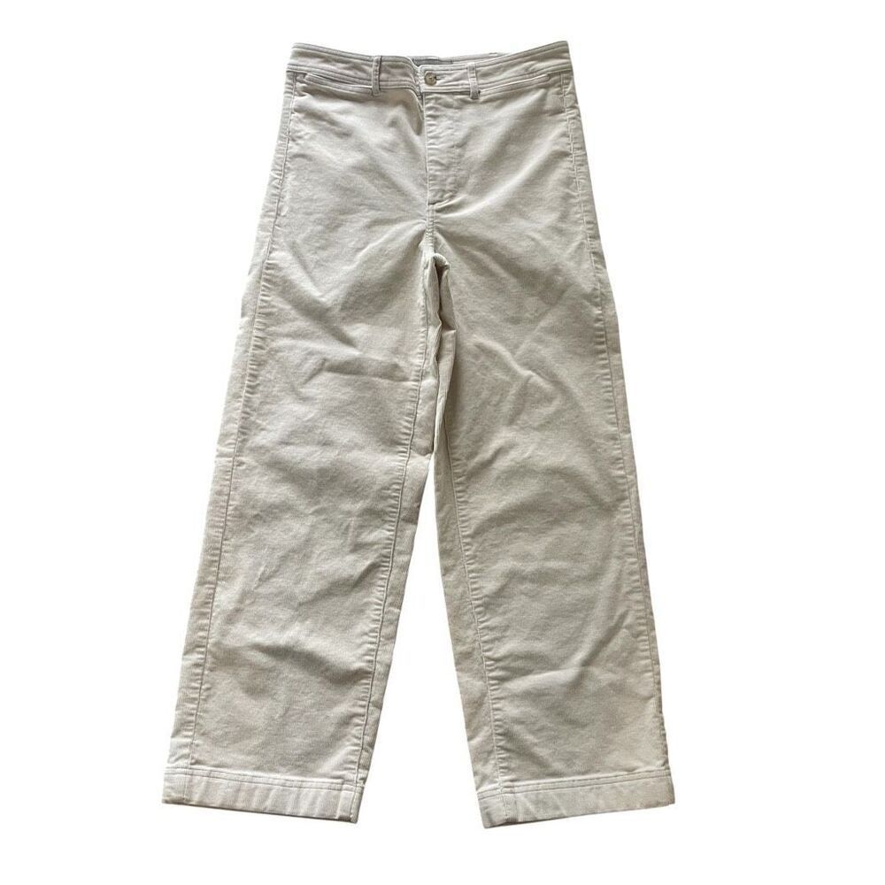 Everlane Off White Corduroy Pants Relaxed Straight Leg Women’s Sz 8 Medium Cream